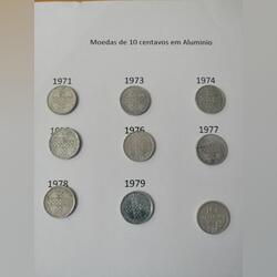 Moeda 10 centavos em alumínio . Moedas