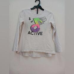 Camisola de manga comprida de menina. Camisas e T-shirts. Marinha Grande.  8 anos / 122-128 cm   Branco