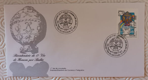 FDC 200 Aniversário Voo Homem 1983. Selos
