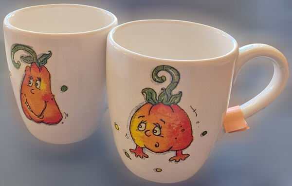 Canecas Ovo Abobrinhas, Novas/Únicas/Exclusivas. Artesanato