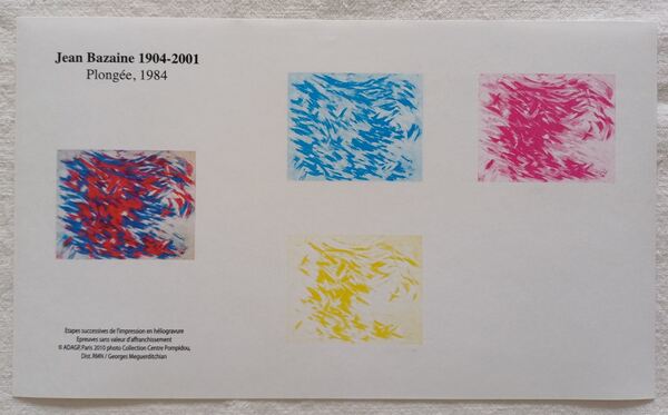 10 Provas de cor de selos franceses. Selos