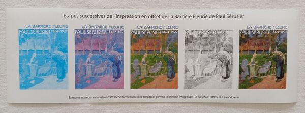 10 Provas de cor de selos franceses. Selos