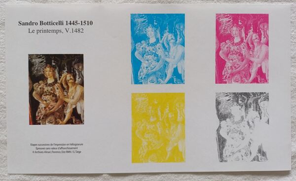 10 Provas de cor de selos franceses. Selos