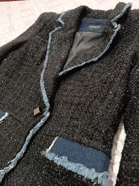 Blazer tweed preto . Fatos e Blazers