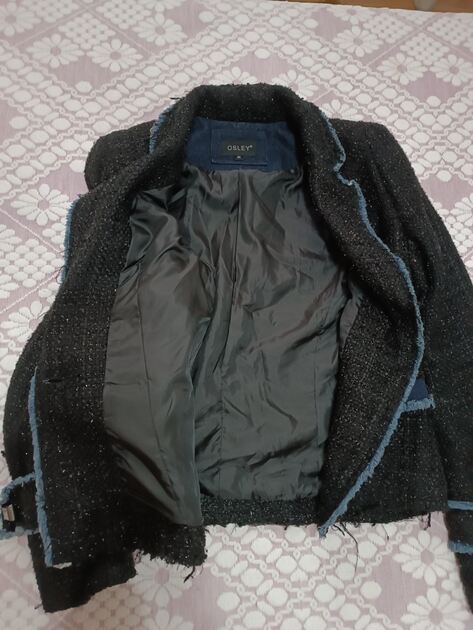 Blazer tweed preto . Fatos e Blazers