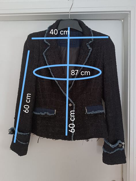 Blazer tweed preto . Fatos e Blazers