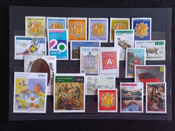 Selos Andorra Francesa – Ano 2010 novo sem goma. Selos