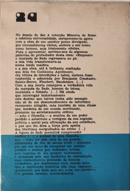 Os Infortúnios da Virtude - Marquês de Sade. Livros