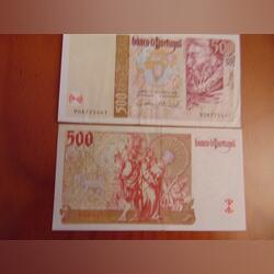 2 Notas de 500$00,chapa 13-João de Barros-2000. Notas. Oeiras