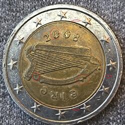 1 euro de 2008 da Irlanda linda e unica com erro. Moedas