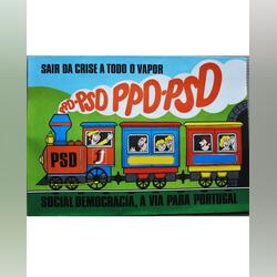Cartaz PPD-PSD Sair da crise a todo o vapor, 1983 . Outras Artes e Coleccionismo