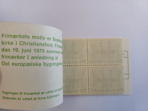 Dinamarca Carteira Ano Europeu da Arquitetura 1975. Selos