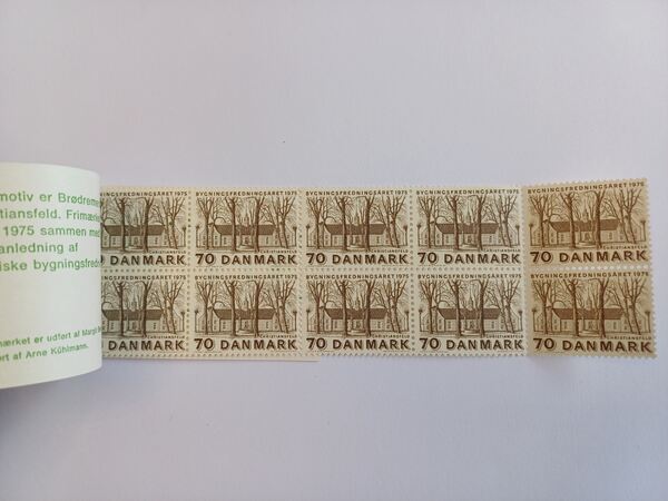 Dinamarca Carteira Ano Europeu da Arquitetura 1975. Selos