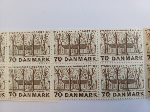 Dinamarca Carteira Ano Europeu da Arquitetura 1975. Selos