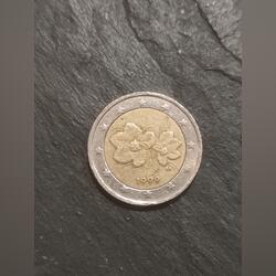 Moeda 2 euros Finlândia 1999. Moedas