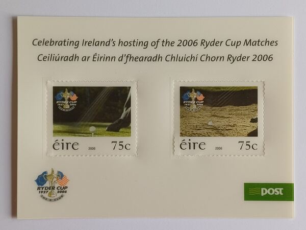 Irlanda Folha lenticular efeito 3D Ryder Cup 2006. Selos