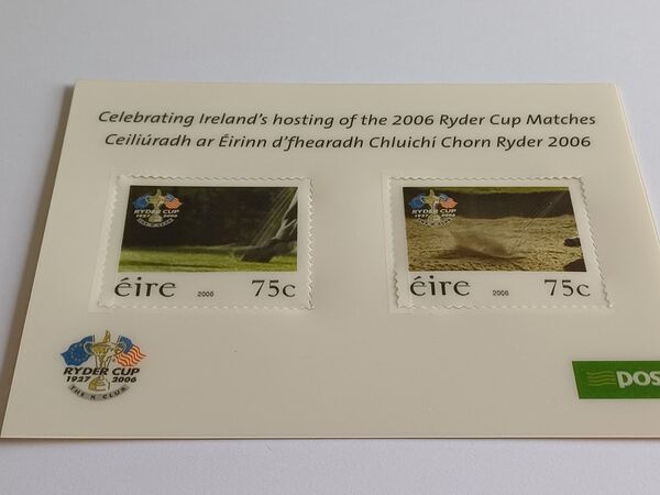 Irlanda Folha lenticular efeito 3D Ryder Cup 2006. Selos