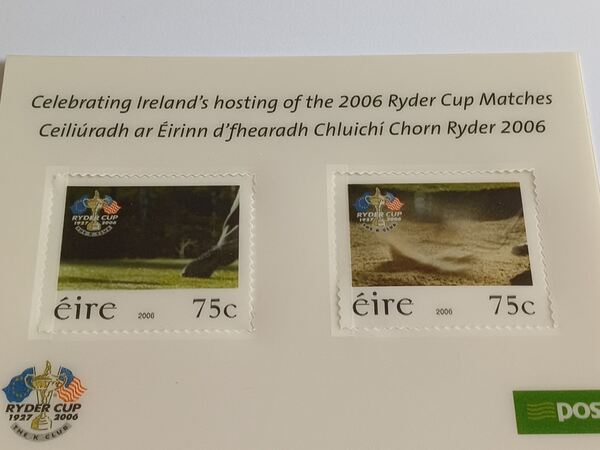 Irlanda Folha lenticular efeito 3D Ryder Cup 2006. Selos