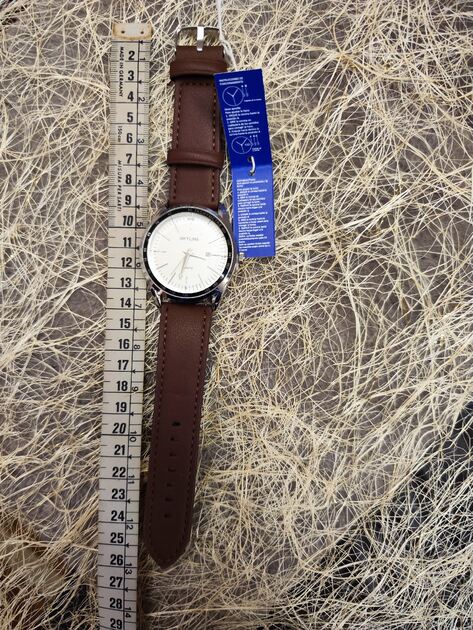 Relógio de pulso masculino castanho em pele da Skyline . Relógios de Pulso