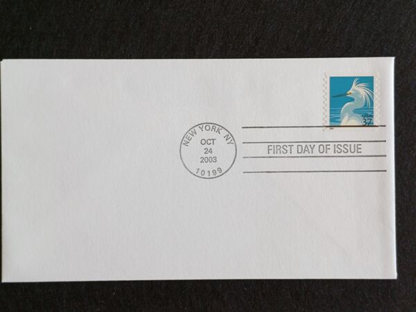 Filatelia - EUA – FDC Snowy Egret, $0,37, 2003. Selos