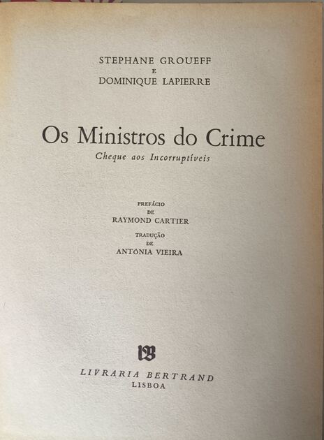 Os Ministros do Crime. Livros
