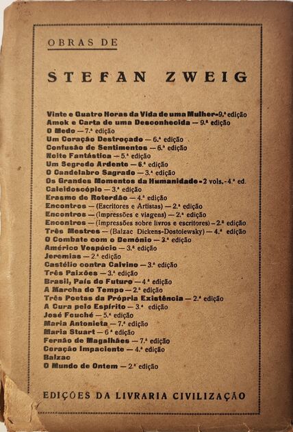 Stefan Zweig - 3 Livros. Livros