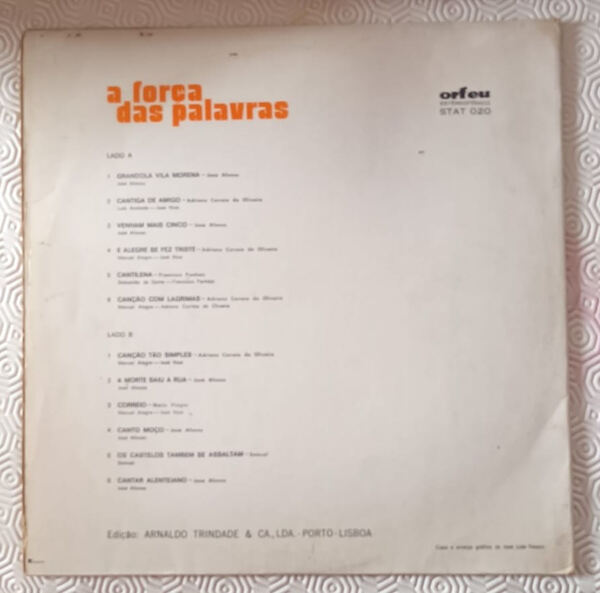 Disco Vinil A Força das Palavras. Vinil, CDs