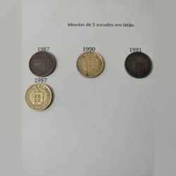 Moedas de 5 escudos. Moedas