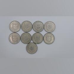 9 moedas centenário Alexandre Herculano. Moedas. Vila Nova de Gaia.      Português