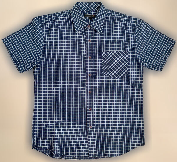 Camisa de Homem Xadrez Azul e Branco, como Nova. Camisas para Homem