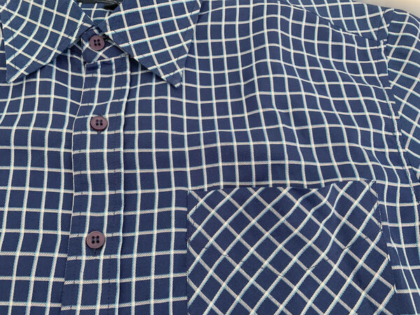 Camisa de Homem Xadrez Azul e Branco, como Nova. Camisas para Homem