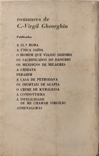 Athenagoras - C. Virgil Gheorghiu. Livros