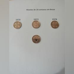 Moedas de 20 centavos em Bronze. Moedas