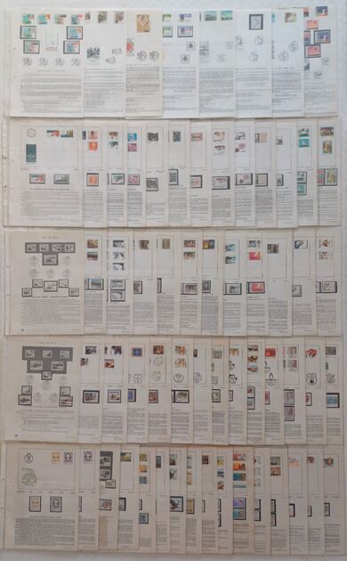 Filatelia - 63 Pagelas de Portugal, com selos – nº. Selos