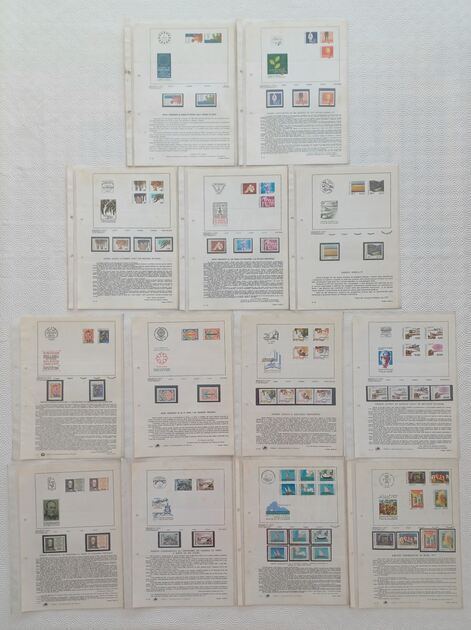 Filatelia - 63 Pagelas de Portugal, com selos – nº. Selos