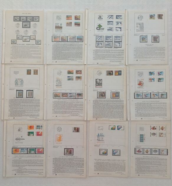 Filatelia - 63 Pagelas de Portugal, com selos – nº. Selos
