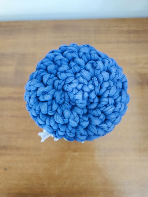 Cesta de crochê ou clorete azul marinho feita à mã. Outros Arte e Decoração