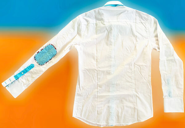 Camisa Branco e Azul Vivo. Camisas para Homem