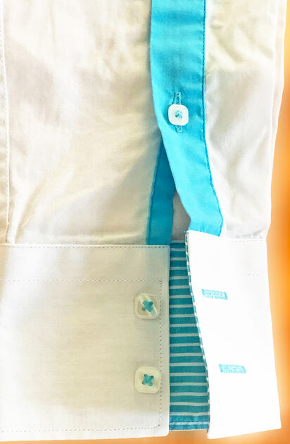 Camisa Branco e Azul Vivo. Camisas para Homem