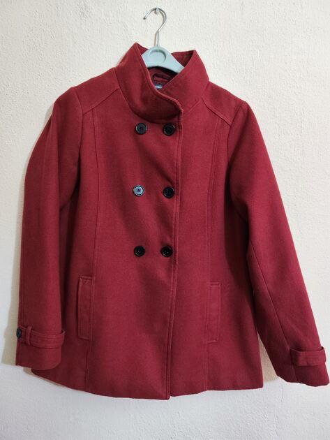 Casaco 3 quartos de Senhora, vermelho escuro da In Extenso . Casacos mulher