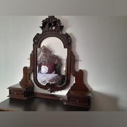 Espelho antigo . Espelhos. Évora. Oval Madeira Toucador   Antigo