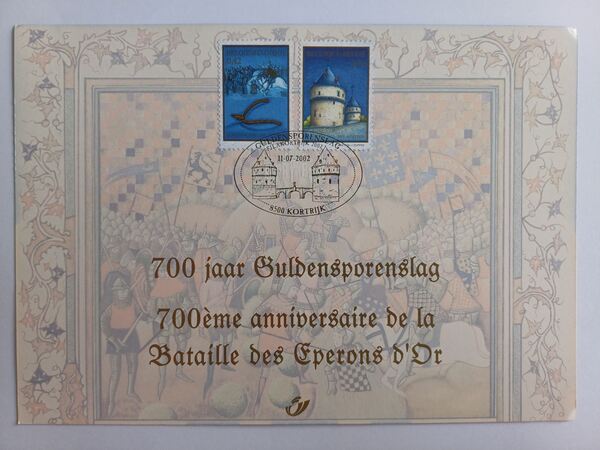 Filatelia Bélgica – Bataille des Eperons d’Or 2002. Selos