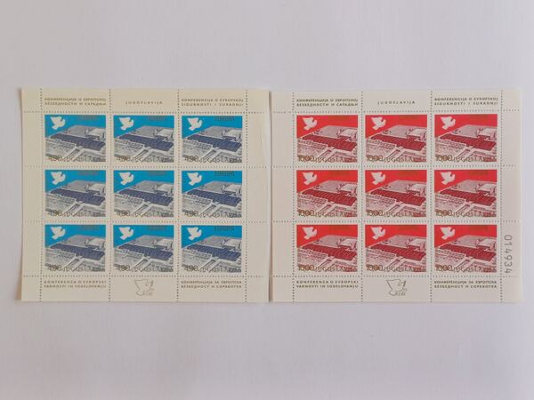 36 Mini-folhas da Jugoslávia 1970 a 1980. Selos