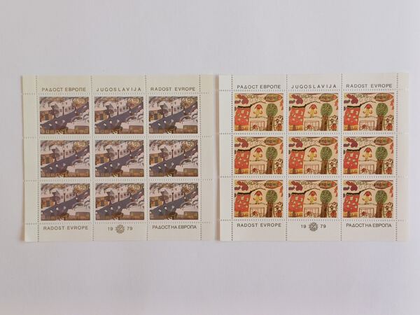 36 Mini-folhas da Jugoslávia 1970 a 1980. Selos