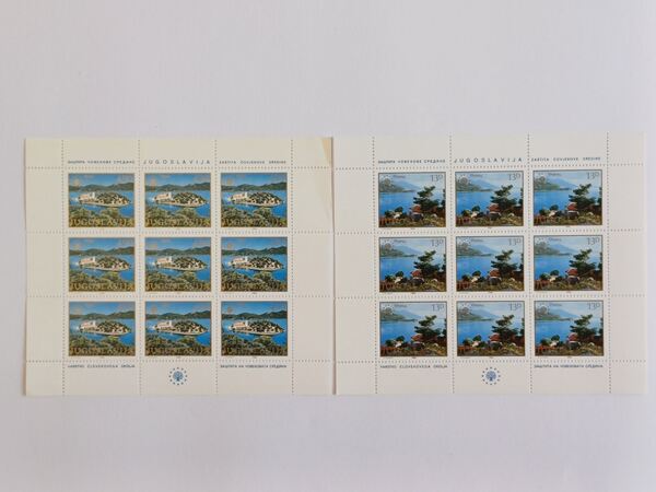 36 Mini-folhas da Jugoslávia 1970 a 1980. Selos