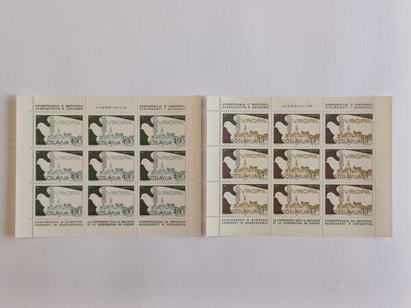36 Mini-folhas da Jugoslávia 1970 a 1980. Selos