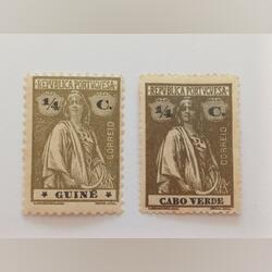 Guiné e Cabo Verde - 2 Selos Ceres 1/4c.. Selos