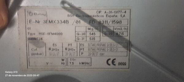 Placa a gás de botija Balay. Fogões