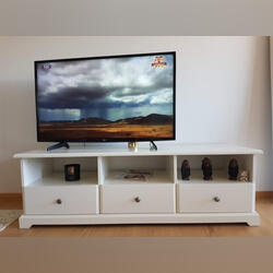 Movel ikea tv branco 145x49x45cm. Móveis para TV. Amares. Com gaveta Lacado Branco   Novo / Como novo