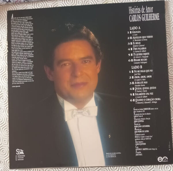 Disco de Vinil Carlos Guilherme -Historias de Amor. Vinil, CDs